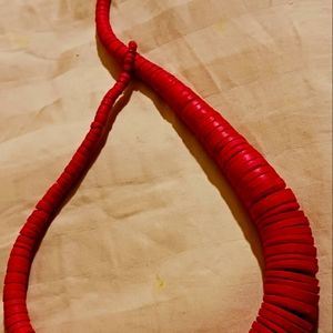 Wooden african necklace red
